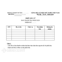 Mẫu phiếu bầu cử Ban thanh tra nhân dân mới nhất