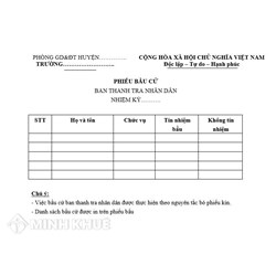 Mẫu phiếu bầu cử Ban thanh tra nhân dân mới nhất