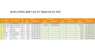 Mẫu báo cáo tổng hợp hàng tồn kho bằng Excel mới nhất