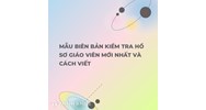 Mẫu biên bản kiểm tra hồ sơ giáo viên mới nhất và cách viết