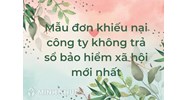 Mẫu đơn khiếu nại công ty không trả sổ bảo hiểm xã hội mới nhất