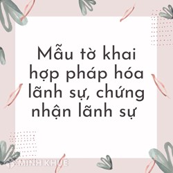 Mẫu tờ khai hợp pháp hóa lãnh sự, chứng nhận lãnh sự