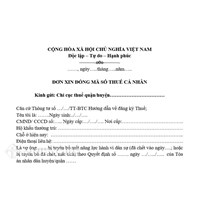 Mẫu đơn xin đóng mã số thuế thu nhập cá nhân mới nhất