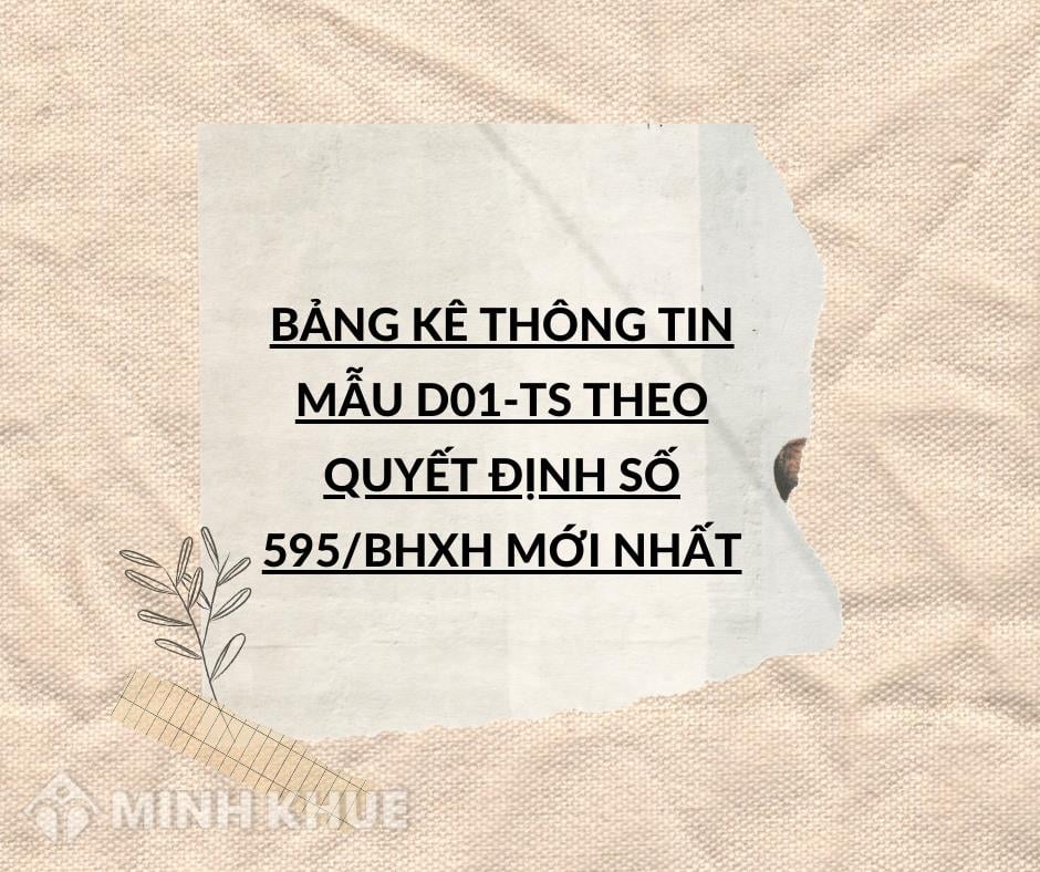 Bảng Kê Thông Tin Mẫu D01 Ts Theo Quyết định Số 595bhxh Mới Nhất 8885