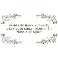 Năng lực hành vi dân sự của người chưa thành niên theo quy định?