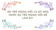 Dự trữ ngoại hối là gì? Nhà nước dự trữ ngoại hối để làm gì?