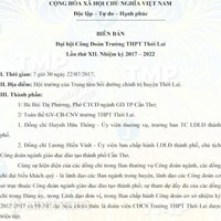 Mẫu biên bản đại hội công đoàn cơ sở nhiệm kỳ mới nhất