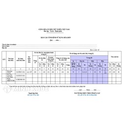 Mẫu báo cáo tình hình sử dụng hóa đơn theo Quý mới nhất