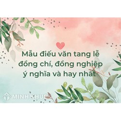Mẫu điếu văn tang lễ đồng chí, đồng nghiệp ý nghĩa và hay nhất