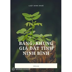 Bảng giá đất, khung giá đất tỉnh Ninh Bình mới nhất