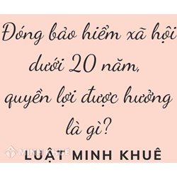 Đóng bảo hiểm xã hội dưới 20 năm, quyền lợi được hưởng là gì?