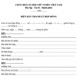 Mẫu Biên bản thanh lý hợp đồng vận chuyển mới nhất