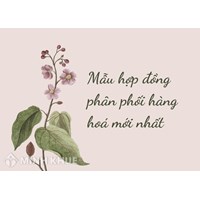 Mẫu hợp đồng phân phối hàng hóa mới nhất