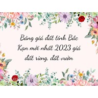 Bảng giá đất tỉnh Bắc Kạn mới nhất gồm giá đất rừng, đất vườn