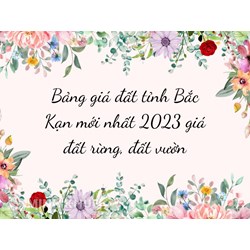 Bảng giá đất tỉnh Bắc Kạn mới nhất gồm giá đất rừng, đất vườn