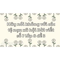 Hãy nói không với các tệ nạn xã hội Bài viết số 7 lớp 8 đề 3