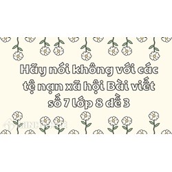 Hãy nói không với các tệ nạn xã hội Bài viết số 7 lớp 8 đề 3