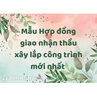Mẫu Hợp đồng giao nhận thầu xây lắp công trình mới nhất