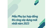 Mẫu Phụ lục hợp đồng thi công xây dựng mới nhất