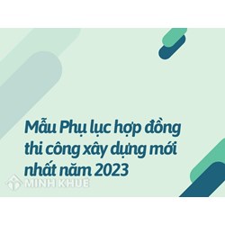Mẫu Phụ lục hợp đồng thi công xây dựng mới nhất