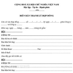 Mẫu quyết định thanh lý hợp đồng lao động mới nhất