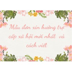 Mẫu đơn xin hưởng trợ cấp xã hội mới nhất và cách viết