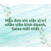 Mẫu đơn xin việc vị trí nhân viên kinh doanh, Sales mới nhất