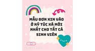 Mẫu đơn xin vào ở ký túc xá mới nhất cho tất cả sinh viên