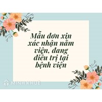 Mẫu đơn xin xác nhận nằm viện, đang điều trị tại bệnh viện