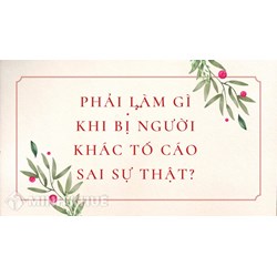 Phải làm gì khi bị người khác tố cáo sai sự thật?