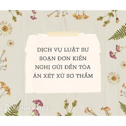 Dịch vụ Luật sư soạn đơn kiến nghị gửi đến Tòa án xét xử sơ thẩm