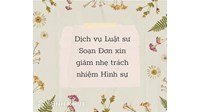 Dịch vụ Luật sư Soạn Đơn xin giảm nhẹ trách nhiệm Hình sự