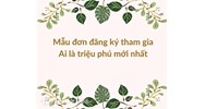 Mẫu đơn đăng ký tham gia Ai là triệu phú mới nhất
