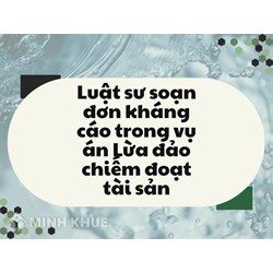 Luật sư soạn đơn kháng cáo trong vụ án Lừa đảo chiếm đoạt tài sản