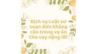Dịch vụ Luật sư soạn đơn kháng cáo trong vụ án Cho vay nặng lãi