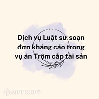 Dịch vụ Luật sư soạn đơn kháng cáo trong vụ án Trộm cắp tài sản
