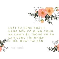 Luật sư cùng khách hàng đến cơ quan Công an làm việc trong vụ án Lạm dụng tín nhiệm chiếm đoạt tài sản
