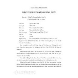 Mẫu đơn xin chuyển Đảng chính thức mới nhất