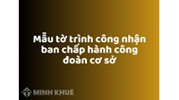 Mẫu tờ trình công nhận ban chấp hành công đoàn cơ sở mới nhất