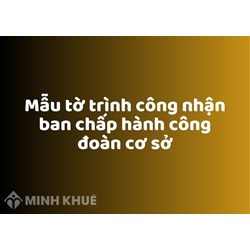 Mẫu tờ trình công nhận ban chấp hành công đoàn cơ sở mới nhất