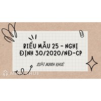 Biểu mẫu 25 văn bản hành chính theo Nghị định 30/2020/NĐ-CP