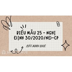 Biểu mẫu 25 văn bản hành chính theo Nghị định 30/2020/NĐ-CP