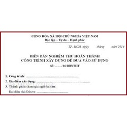 Mẫu biên bản bàn giao công trình hoàn thành đưa vào sử dụng