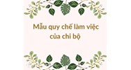 Mẫu quy chế làm việc của chi bộ nhiệm kỳ 2020-2025 mới nhất