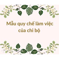 Mẫu quy chế làm việc của chi bộ nhiệm kỳ 2020-2025 mới nhất
