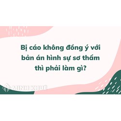 Bị cáo không đồng ý với bản án hình sự sơ thẩm thì phải làm gì?