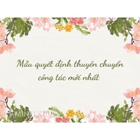 Mẫu quyết định thuyên chuyển công tác mới nhất