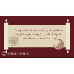 Trong cuộc khai thác thuộc địa lần thứ hai ở Đông Dương (1919-1929) thực dân Pháp đầu tư vốn nhiều nhất vào ngành nào?