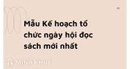 Mẫu Kế hoạch tổ chức ngày hội đọc sách mới nhất