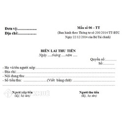 Mẫu Biên lai thu tiền mới nhất và cách lập biên lai